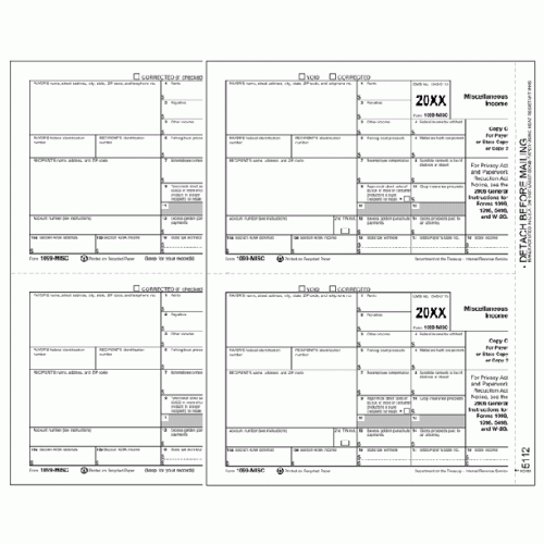 Laser 1099 MISC Income Electronic Filing Set, 3 part 