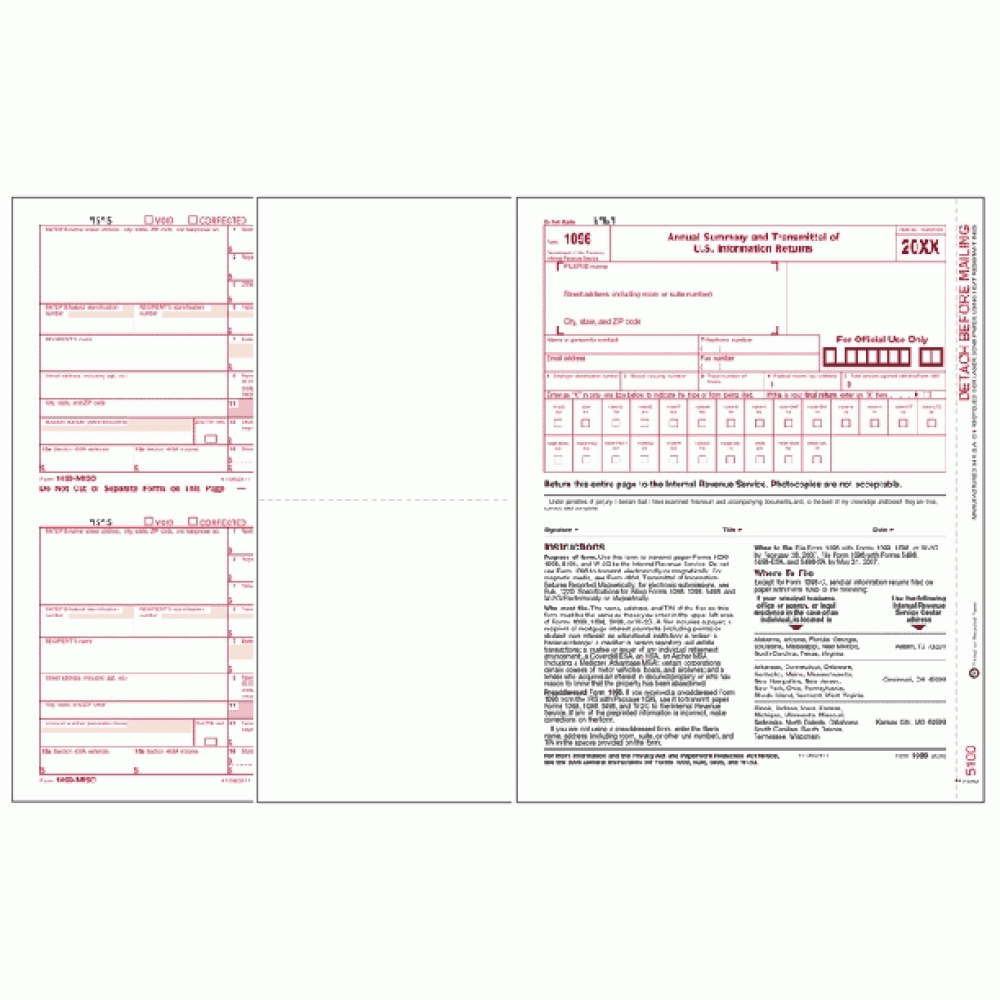 Laser 1099 MISC Income Blank Set, 5 part 