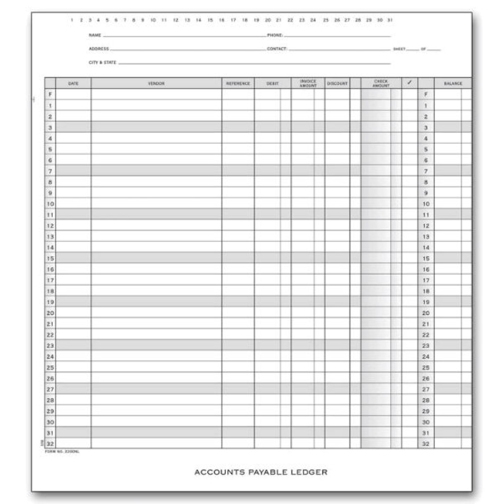  Accounts Payable Ledgers - One-Write Checks  - Business Checks  