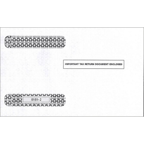 4 Up Horiz. Laser W 2 Double Window Envelope, Self Seal 