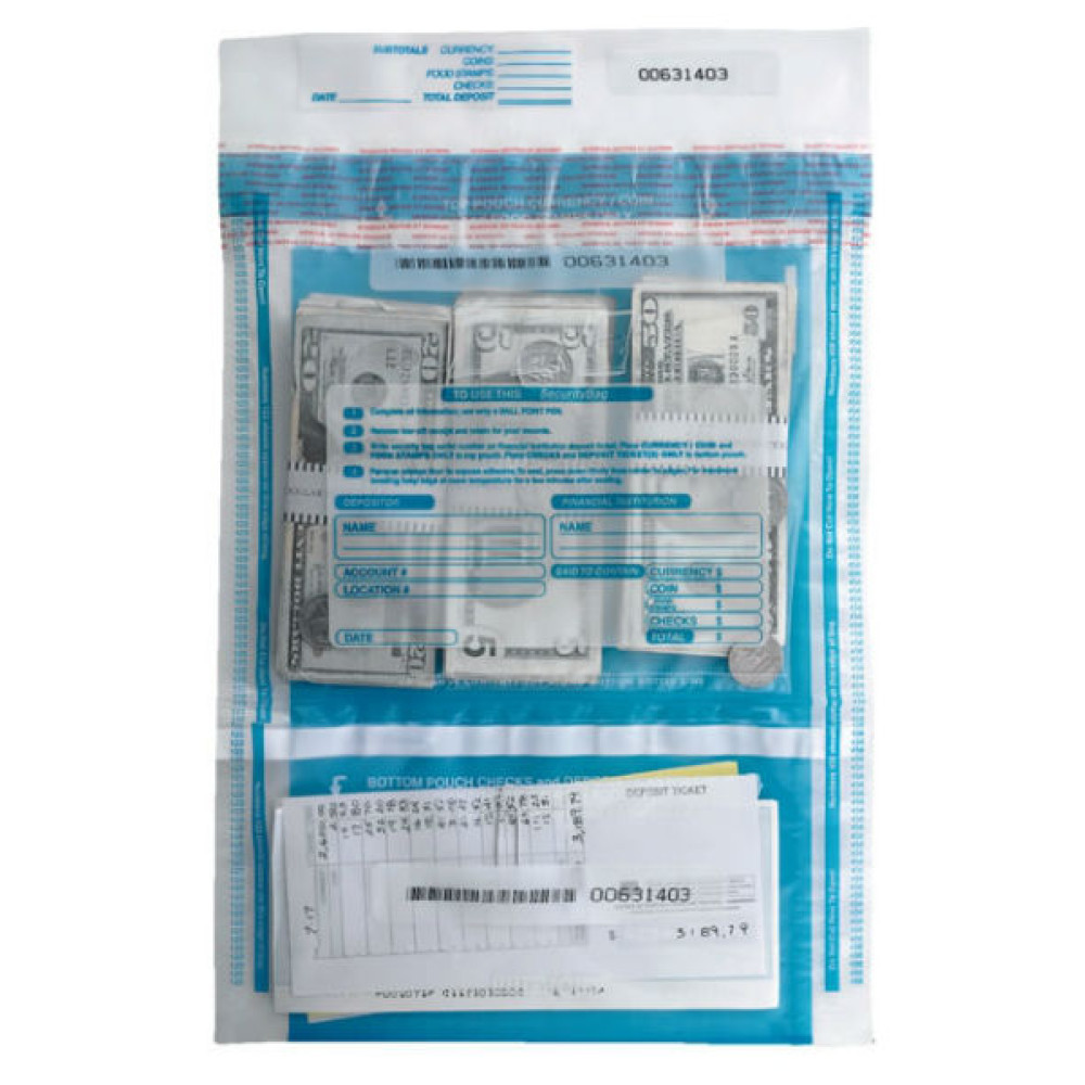 Checks & Cash Deposit Bags - 10" x 15 3/4" 