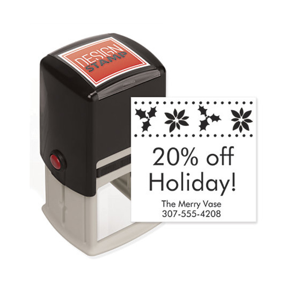 Holly Joy Design Stamp - Self-Inking 