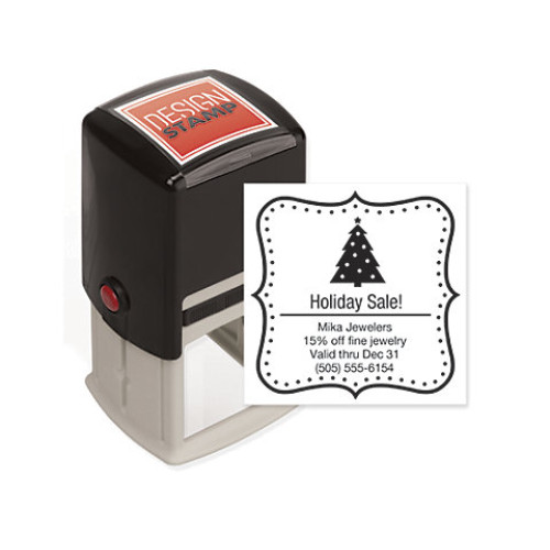 Holiday Dots Design Stamp - Self-Inking 