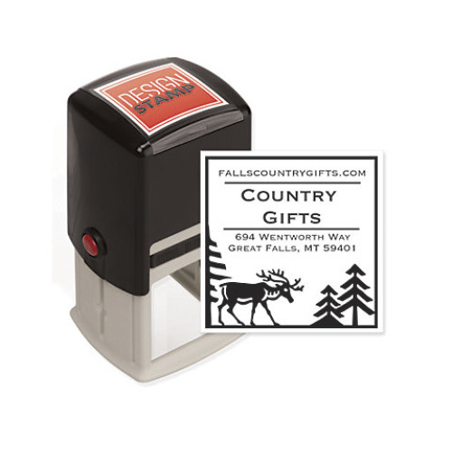 Country Moose Design Stamp - Self-Inking 