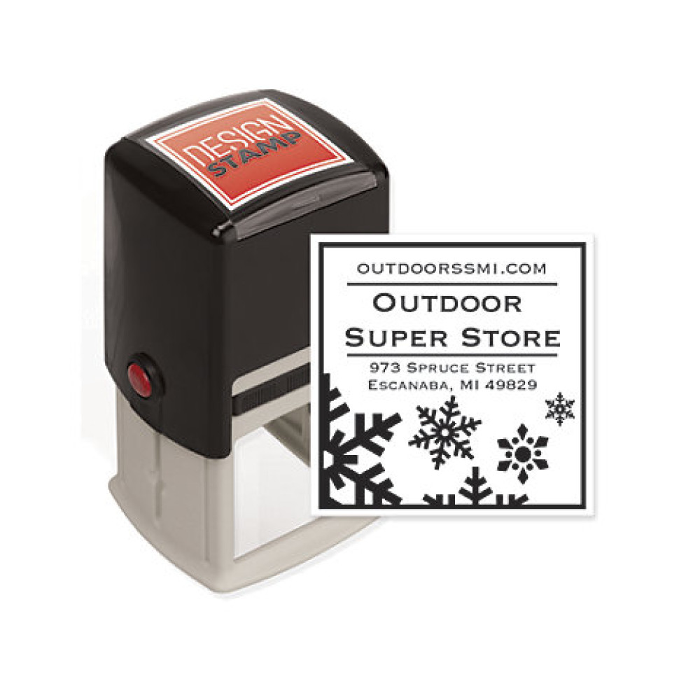 Country Snowflakes Design Stamp - Self-Inking 