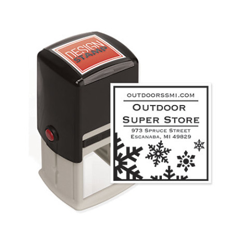 Country Snowflakes Design Stamp - Self-Inking 