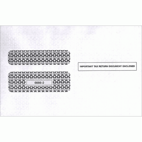 W 2 Double Window Envelope, Self Seal 